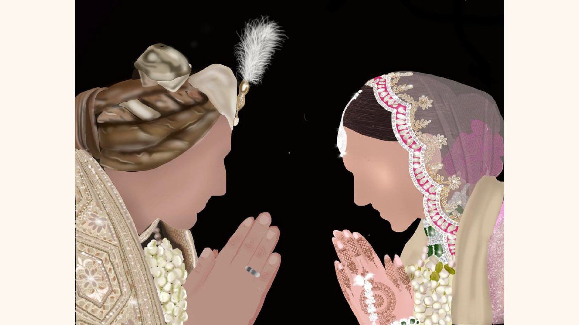 Couple Portrait — Wedding Illustration